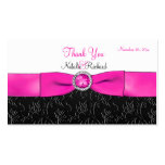 Black, Hot Pink, and White Wedding Favour Tag business cards