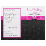 Black, Hot Pink, and White Wedding Program