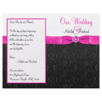 Black, Hot Pink, and White Wedding Program