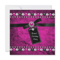 Black Hot Pink Girls Birthday Party