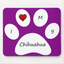 Black I Love My Chihuahua Mouse Pad