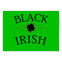 Black Irish Tshirt for St. Patrick's Day Greeting Cards