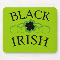 Black Irish Tshirt for St. Patrick's Day Mousepads