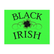 Black Irish Tshirt for St. Patrick's Day Post Cards