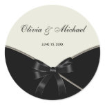 Black Ivory Cream Wedding Favour Label Stickers