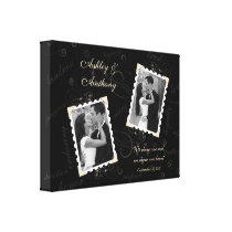Black Ivory Wedding Photo Wrapped Canvas Print