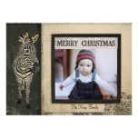 Black & Ivory Zebra Christmas Photo Card