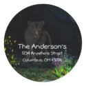 Black Jaguar in the Woods Address Labels stickers