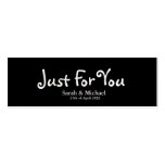 Black 'Just For You' Wedding favour Gift tag Business Card Templates