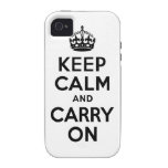Black Keep Calm and Carry On Case-Mate Case Case-Mate iPhone 4 Covers