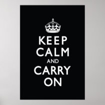 Black Keep Calm and Carry On Posters