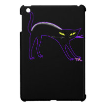 black kitty cat stretch cover for the iPad mini