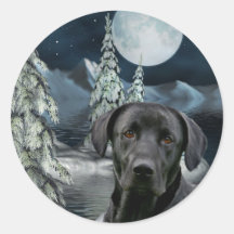 Black lab Christmas Round Sticker