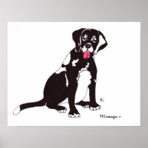 Black Lab Dog Print