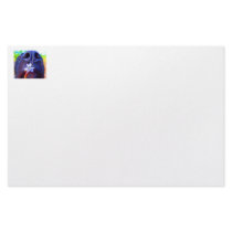 Black lab mix nose, small purple flower picture custom stationery