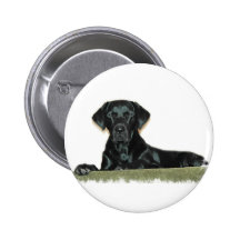 Black Lab Round Button