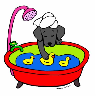 Black Lab & Rubber Ducks Cartoon Cut Out by HappyLabradors