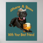Black Lab  Shares A Beer Posters