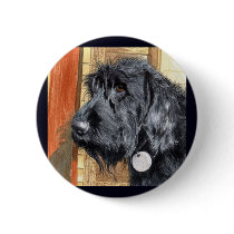Black Labradoodle #1 Button