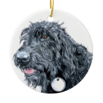 Black Labradoodle Ornament