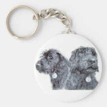 Black Labradoodles Keychain