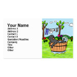 Black Labrador Bathing Cartoon Business Card Templates