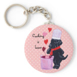 Black Labrador Chef Painting Keychains