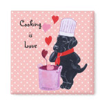 Black Labrador Chef Painting Fridge Magnet