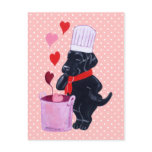Black Labrador Chef Painting Post Card