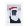 Black Labrador Christmas Santa Hat Painting