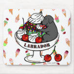 Black Labrador & Ice Cream Sundae Mousepads