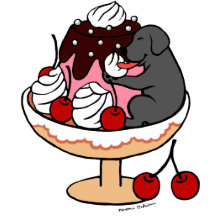 Black Labrador & Ice Cream Sundae Photo Cutout