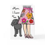 Black Labrador & Mom's Skirt Cartoon Greeting Card