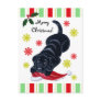 Black Labrador Puppy & Santa Hat Christmas