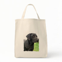Black Labrador Retriever Grocery Tote Bag