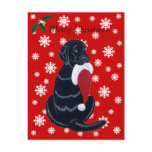 Black Labrador & Santa Hat Snowflake Christmas