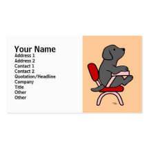 Black Labrador Student 1 Cartoon Business Card