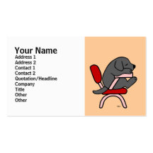 Black Labrador Student 2 Cartoon Business Card Template