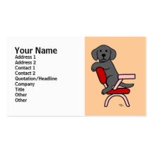 Black Labrador Student 3 Cartoon Business Cards