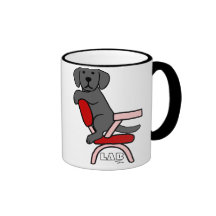 Black Labrador Student 3 Cartoon Coffee Mugs
