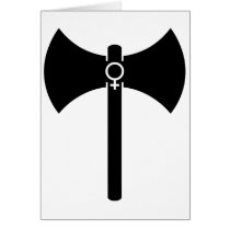 Black Labrys Greeting Cards
