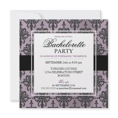 Black Lace Bachelorette Party Invitations by kat_parrella