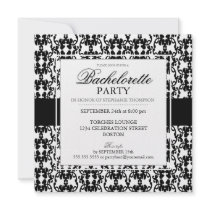Black Lace Bachelorette Party Invitations
