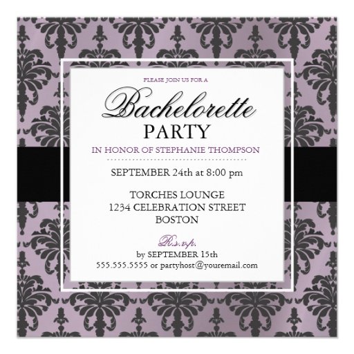 Black Lace Bachelorette Party Invitations