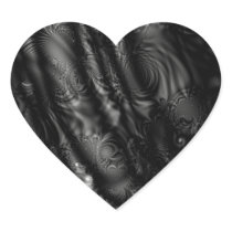 Black Lace Fractal Heart Sticker