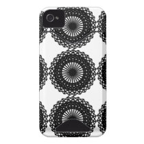 Black Lace Pattern Design. Custom Id Iphone 4 Case