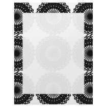 Black Lace Pattern Design. Custom Letterhead Template
