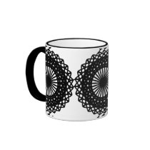 Black Lace Pattern Design. Custom Coffee Mugs
