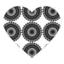 Black Lace Pattern Design. Custom Heart Stickers