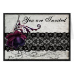 Black Lace Wedding Invitation Greeting Card